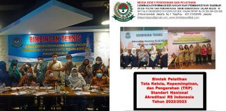 Bimtek Pelatihan Tata Kelola, Kepemimpinan, dan Pengarahan (TKP) Standart Nasional Akreditasi RS Indonesia Tahun 2022/2023