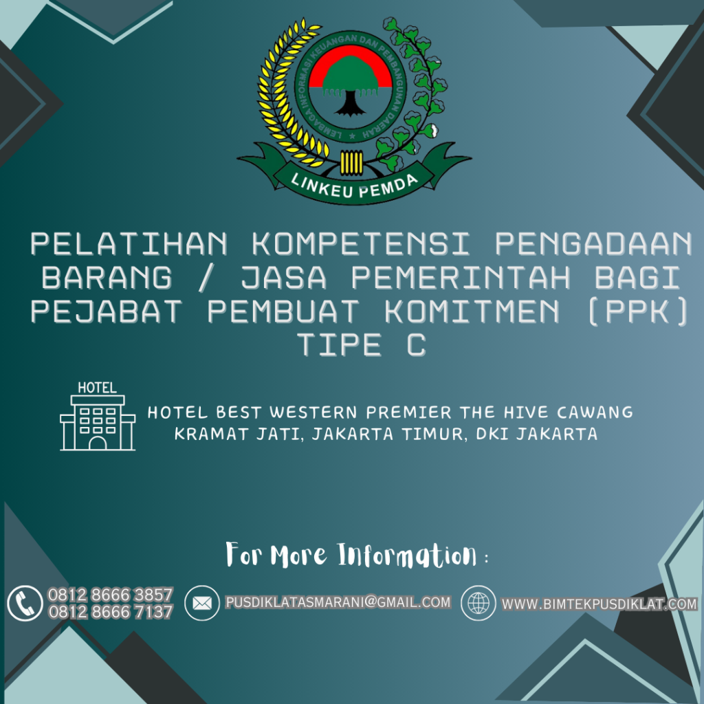 Info Bimtek Pelatihan Kompetensi PBJP Untuk PPK Tipe C LKPP Tahun 2024-2025