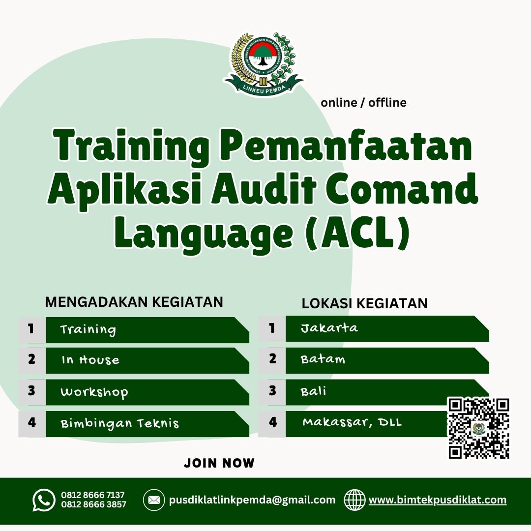 Tingkatkan kompetensi audit berbasis data dengan Training Pemanfaatan Aplikasi Audit Command Language (ACL) Terbaru 2026 untuk audit yang akurat dan efisien.
