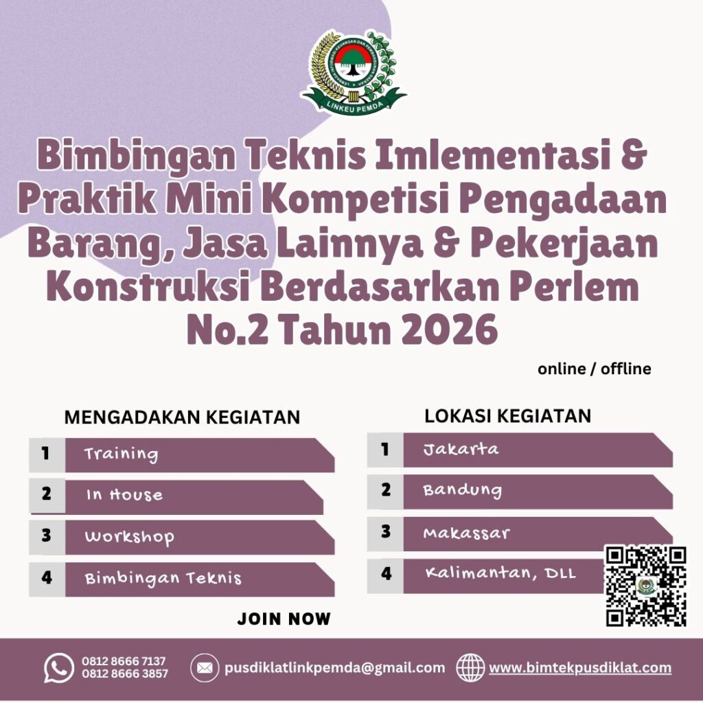 Pelajari implementasi dan praktik Mini Kompetisi pengadaan barang, jasa lainnya, dan pekerjaan konstruksi berdasarkan Perlem No. 2 Tahun 2026.