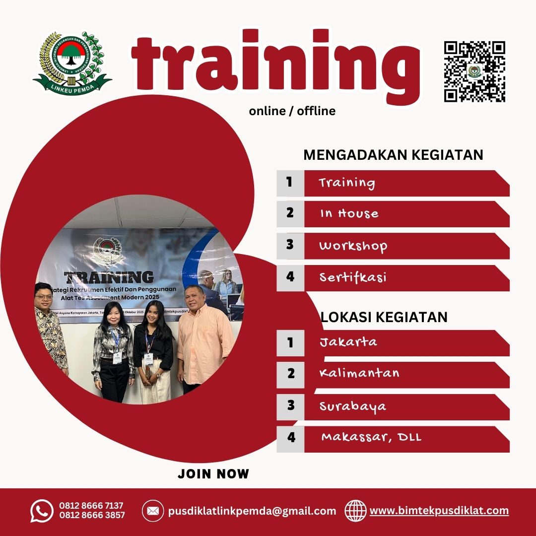 Training Supervisory Skills 2027 untuk meningkatkan kepemimpinan, komunikasi, pengawasan kerja, dan produktivitas tim secara profesional.
